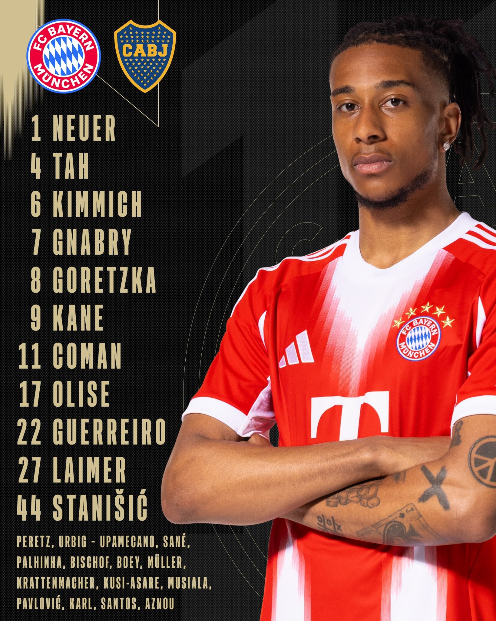 Đội hình ra quân Bayern vs Boca: Kane, Gnabry ra sân, Musiala ngồi dự bị